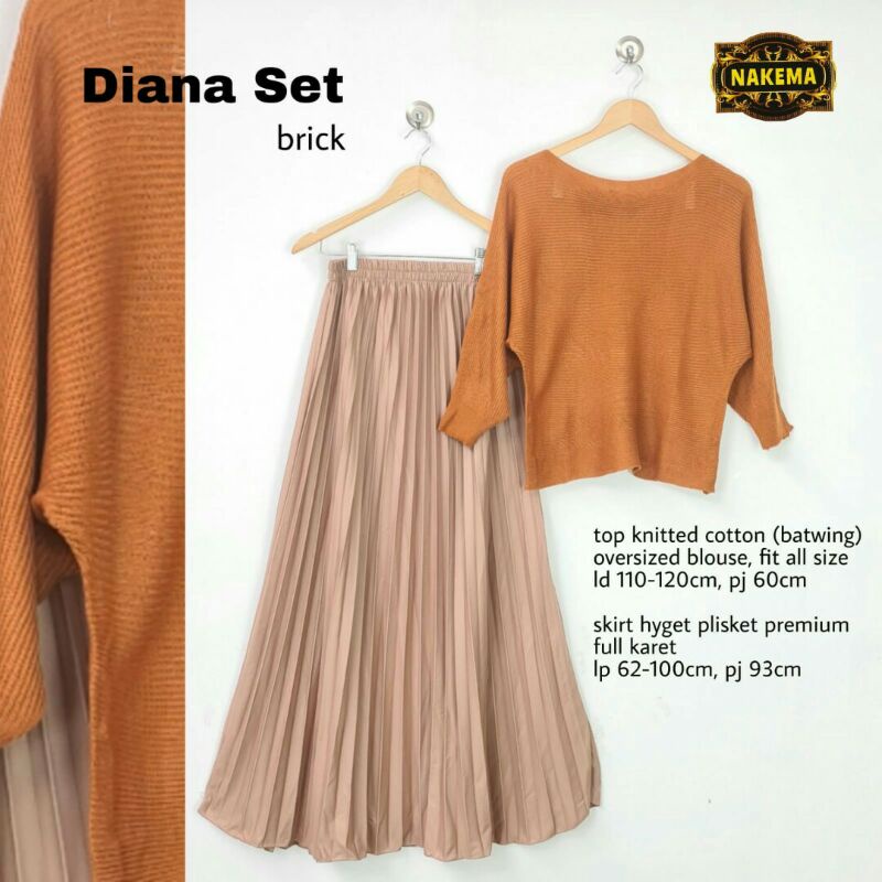 DIANA Set (top rajut &amp; skrit) II Nakema