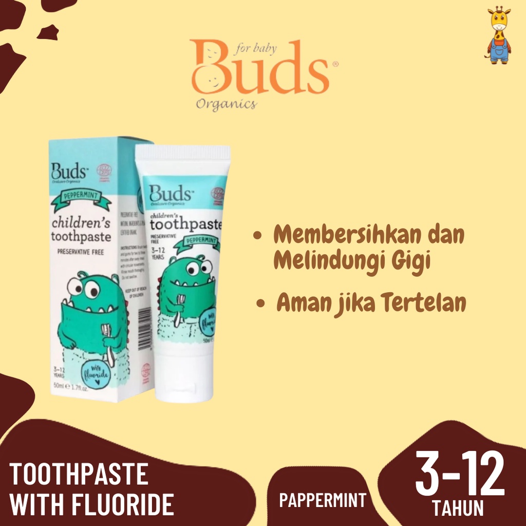 BUDS Toothpaste With Fluoride 3-12 years