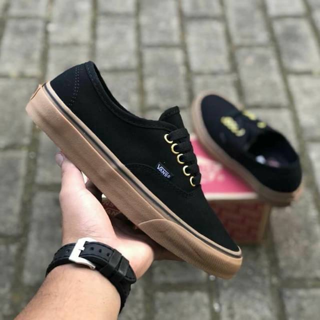 SEPATU43 VANS AUTHENTIC FULL BLACK HITAM POLOS WHITE PUTIH OLDSKOOL ERA SK8 PREMIUM BNIB ICC IFC DT