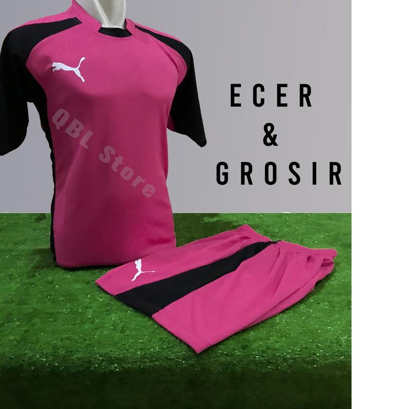 ➱ Baju Futsal Kaos Futsal Setelan Futsal Jersey NKE PMA Pink Hitam ❉