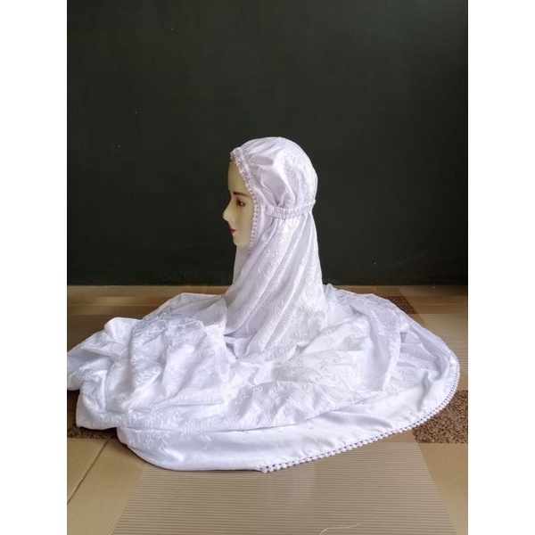 MUKENA TERUSAN/LAJURAN SUTRA PARIS POLOS MEWAH CANTIK