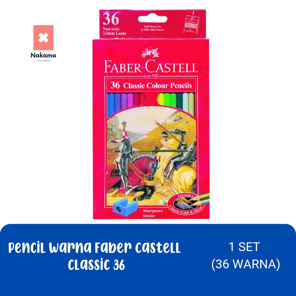 

Pensil Warna Lengkap Faber Castell 36L Warna Panjang Classic