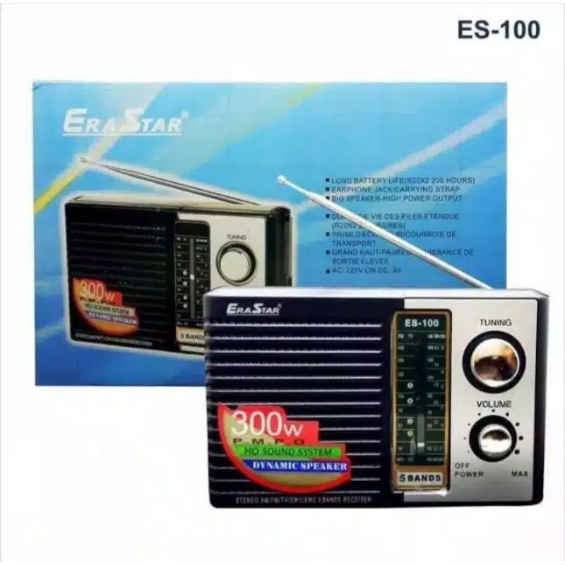 Promo Terbaru!!!! Radio Jadul EraStar ES-100 No Sound System / Dinamic Speaker Berkualitas Terbaik