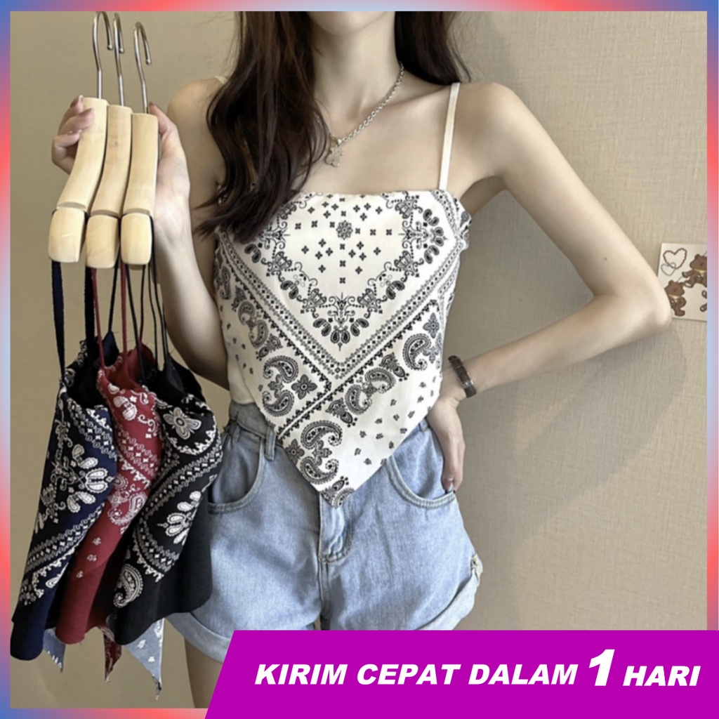 Super66 Tank Top Scarf Bandana Ala Korea/ Tank Top Scarf/ Tank Top Tank Top Crop Top/ Tank Top Motif