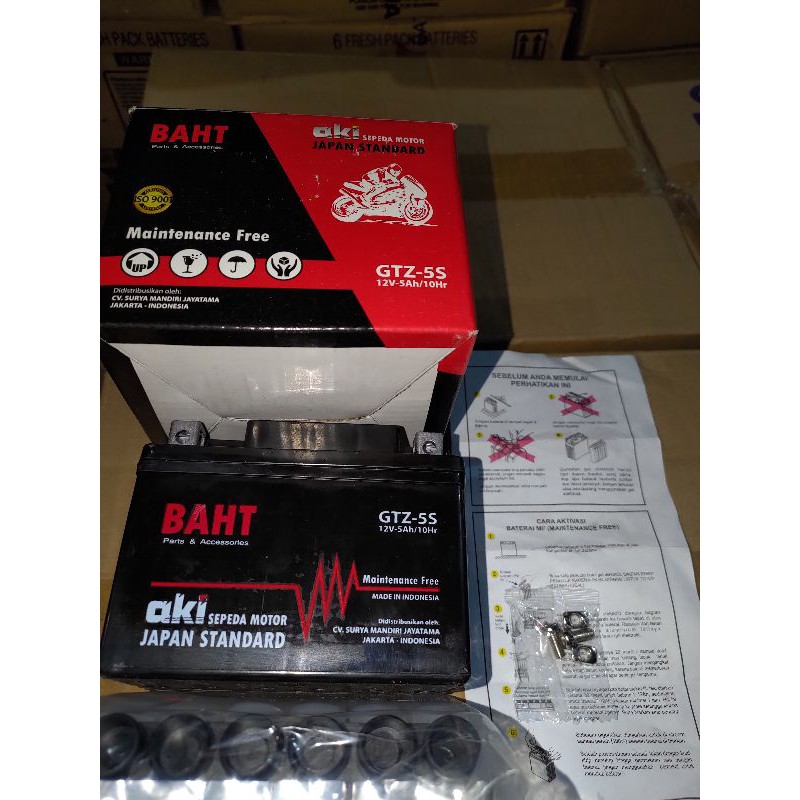 Aki Gel Motor Murah Berkualitas Bath GTZ5 Vixion Beat Vario Xeon Khusus Jabodetabek