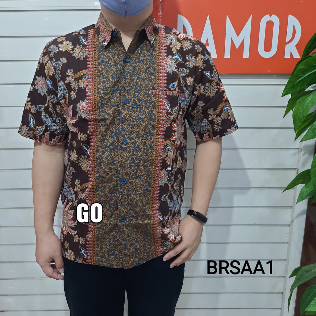 bego BRSAA DAMOR (CRESSIDA) KEMEJA BATIK Cowok Pakaian Pria Batik Lengan Pendek