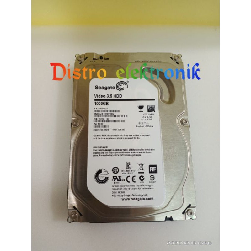 hard disk khusus cctv 1000 gb seagate  / HDD 1TB /  HDD 1 TERRA SEAGATE