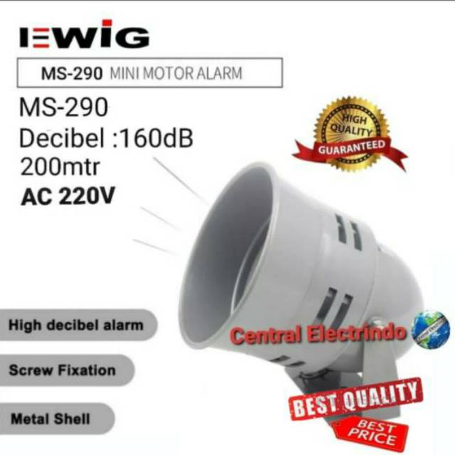 Motor Siren/Sirene Alarm MS-290 AC 220V EWIG.