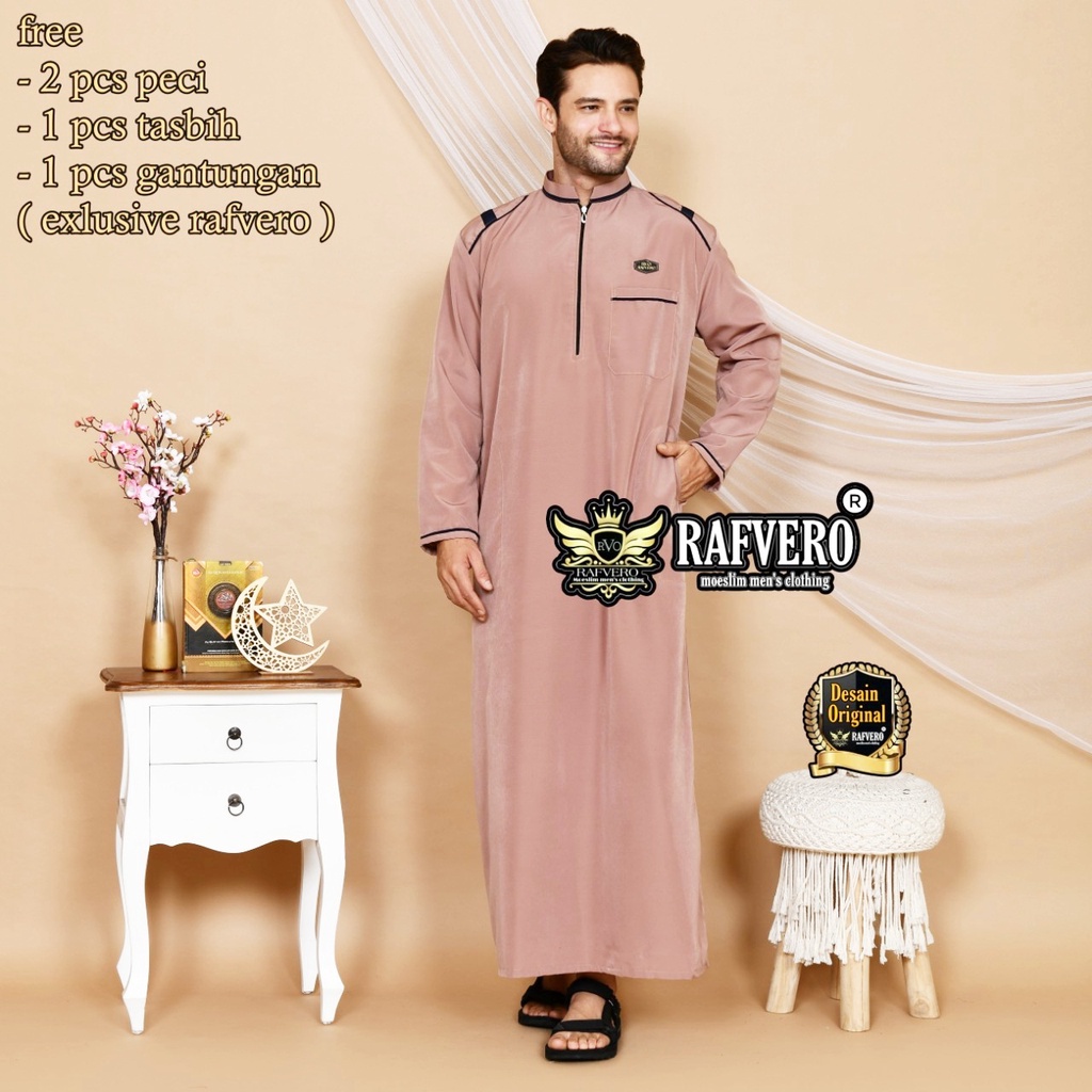 DSTORE - Gamis muslim pria dewasa - jubah motif list polos cowok - koko dewasa - jubah gamis koko kurta pria - FREE PECI DAN TASBIH