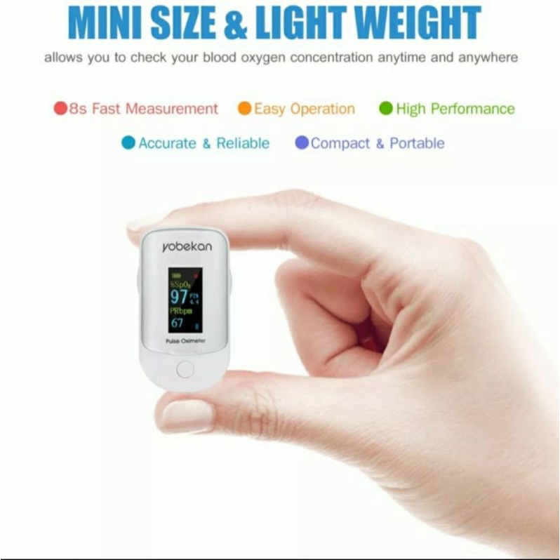 Premium Pulse Oximeter YOBEKAN YBK303 ukur kadar Oksigen & Detak Jantung Akurat
