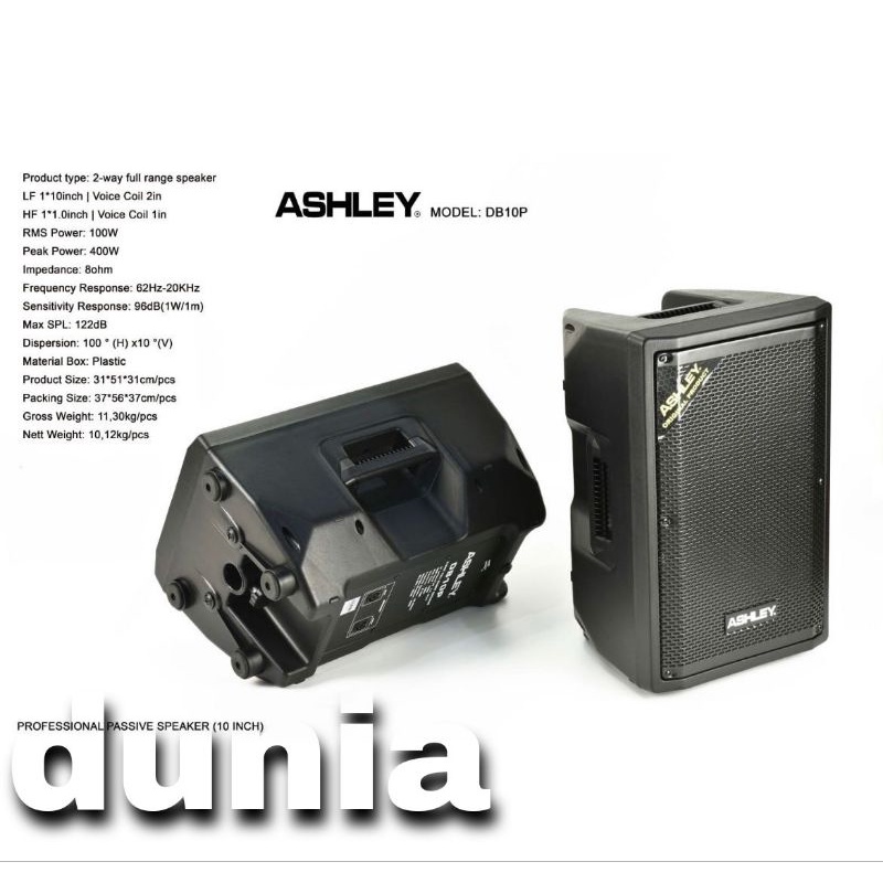 Speaker Pasif Ashley DB 10 P Original10 inch Passive Ashley DB10P