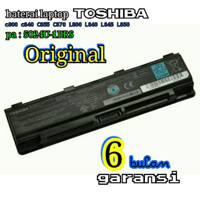 Baterai original toshiba C800 c800D C840 L840 c40 A C40 B C50 A C805 C850 C845 M800 M805 M840 P800 P840