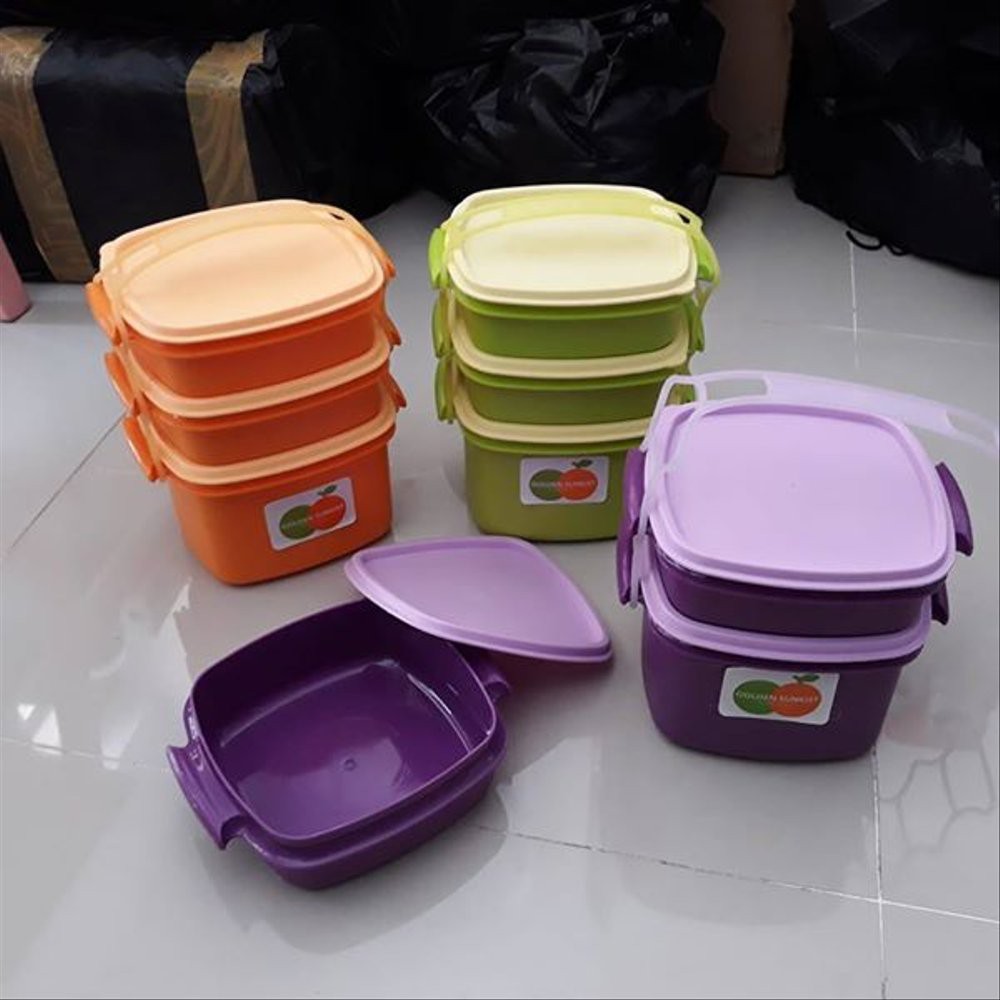 [DEASTORE] RANTANG GS SUSUN 3 - GOLDEN SUNKIST - LUNCH BOX ANAK 3 LAYER - BPA FREE - RPS 9022