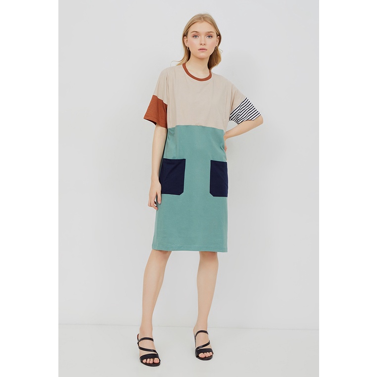  Nyonya Nursing Wear  Sendira - Baju Ibu Hamil Dan Menyusui - Mazarin Family Set-Mineral Green