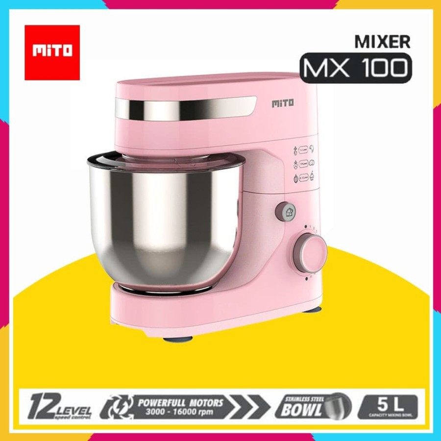 MITO STAND MIXER MX-100 KAPASITAS 5 LITER - PINK