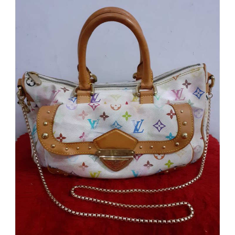 Tas LV WHITE MULTICOLOUR RITA Mix Kulit Asli PL Cantik