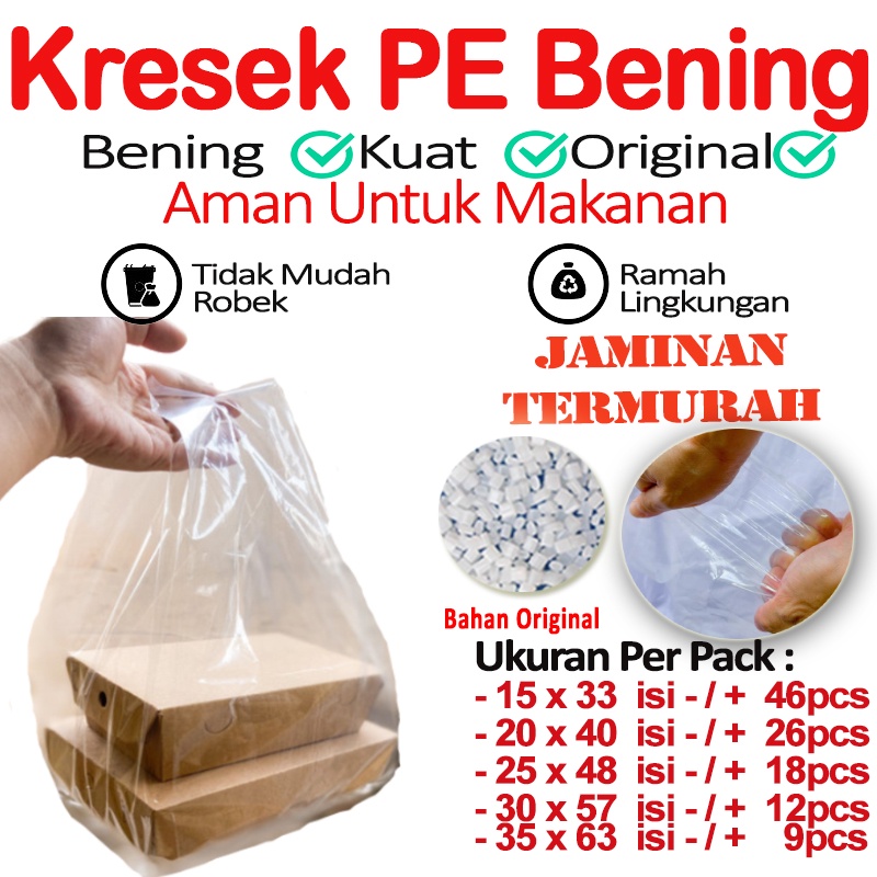 Jual Kantong Plastik Kantong Kresek Pe Bening Transparan Lunch Box Shopee Indonesia 9270