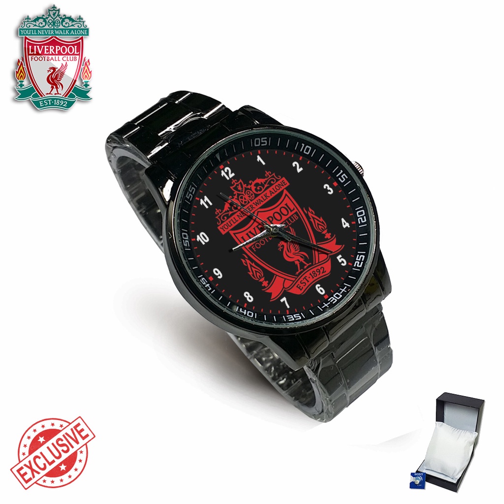 ( Keren ) Jam Tangan Liverpool Rantai Hitam - Couple / Satuan Exclusive 7