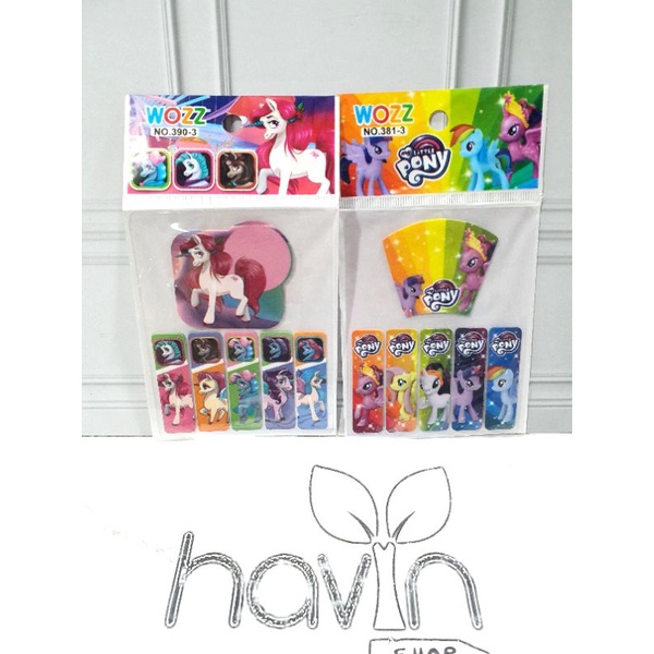 PEMBATAS bahan PLASTIK 5+1 BESAR/STICKY NOTE/STICK NOTE-Pony/Unicorn