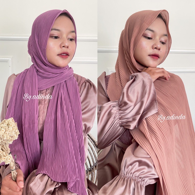 Pashmina Plisket lidi FULL UJUNG 75x180 cm Ceruty Babydoll Pasmina premium Hijab Instant Jilbab