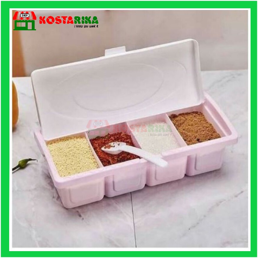 Tempat Bumbu Dapur 4 Set Garam Lada Micin Merica Lada Bawang Cabe Cabai Chilli Bagus Seasoning