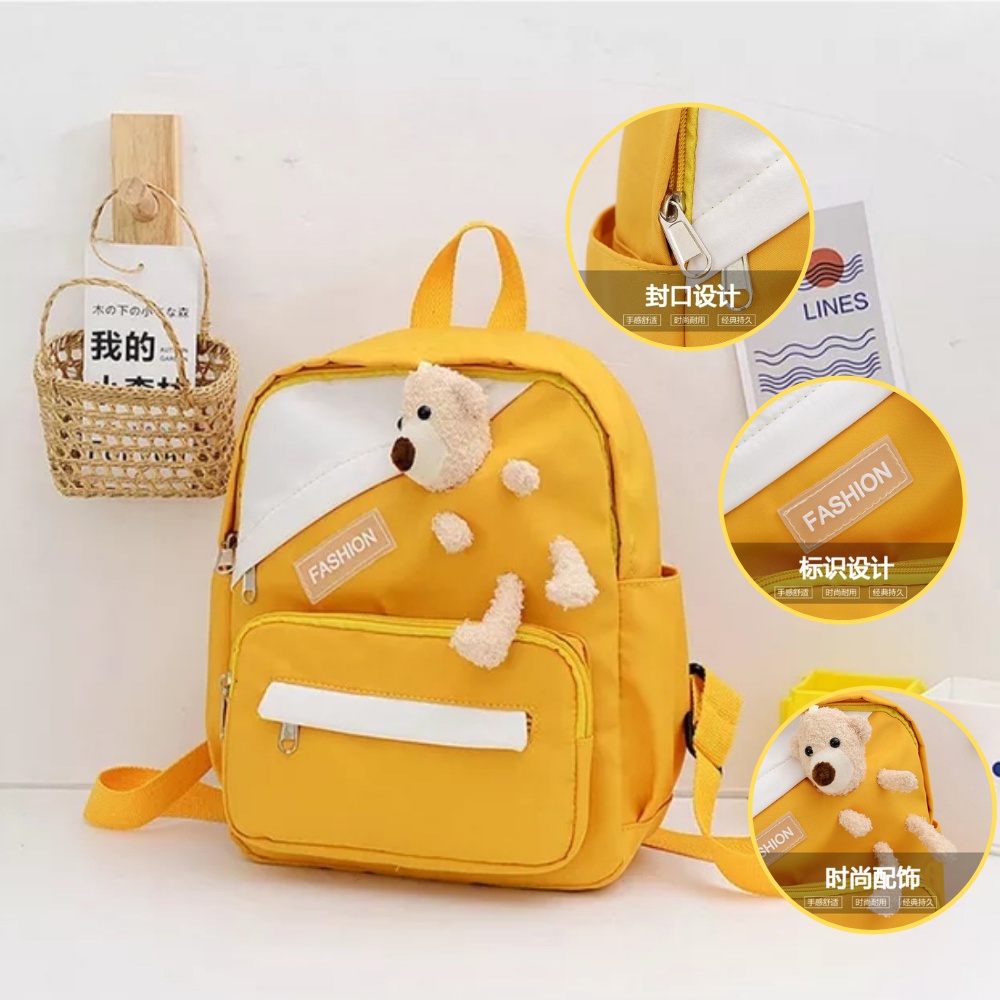 TAS RANSEL SEKOLAH ANAK LAKI DAN PEREMPUAN / RANSEL BACKPACK CEWEK COWOK TAS FASHION MODEL BONEKA TEDDY BEAR S-80016