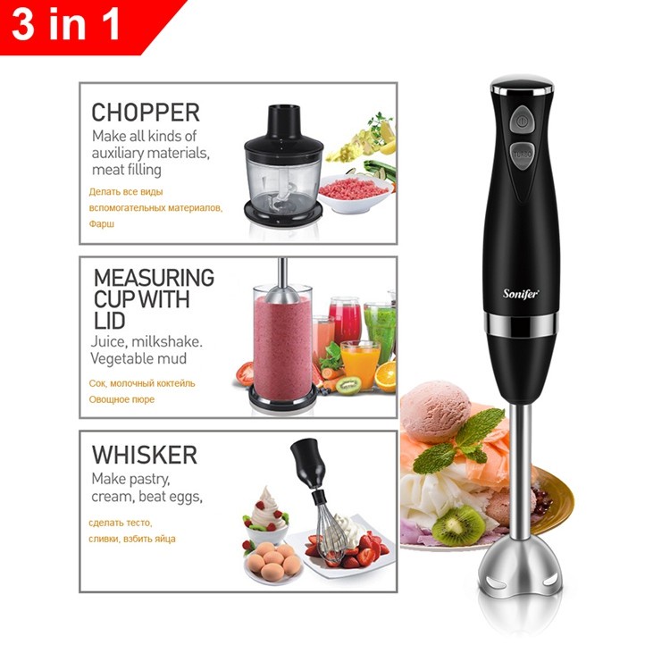 SONIFER Hand Blender SF-8044 Blender Tangan Complete Set Chopper