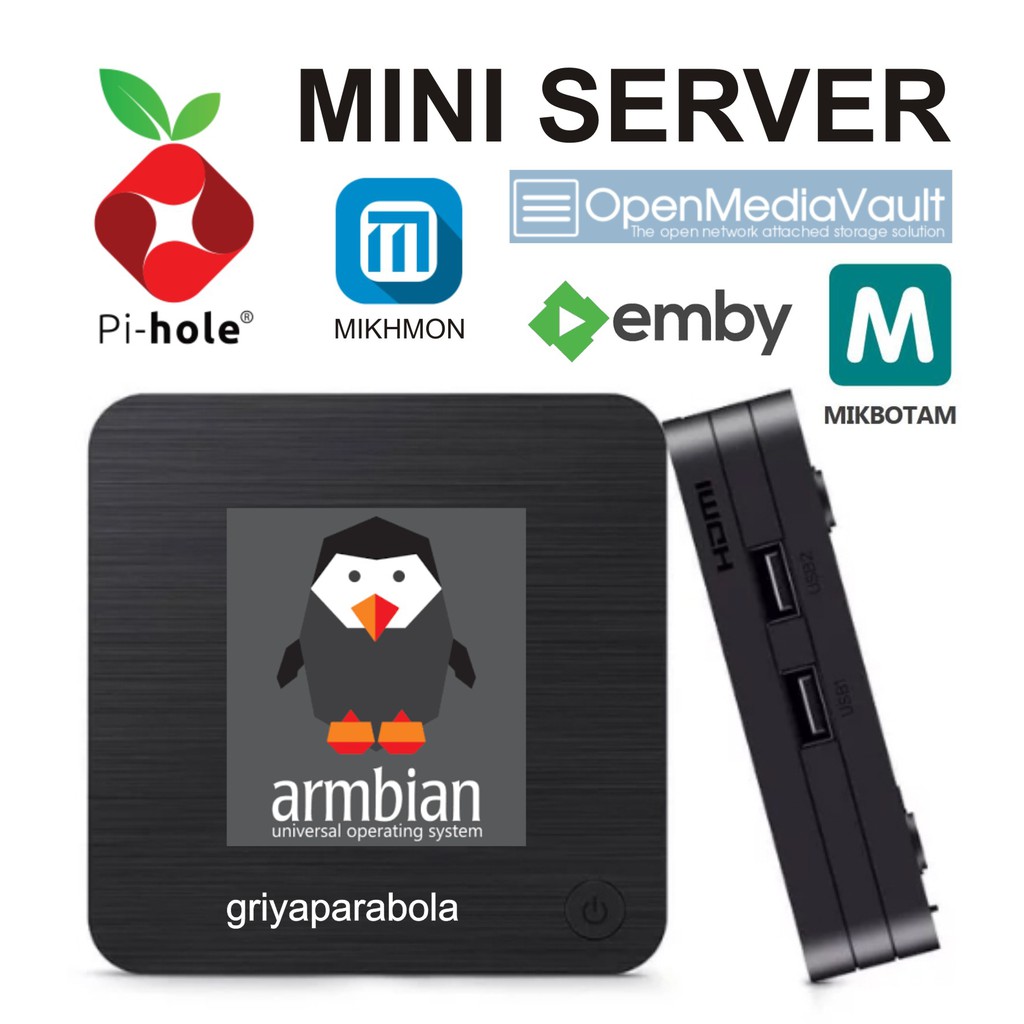 Mini Server Armbian Linux PiHole Mikhmon Mikbotam Webserver Mikrotik RT RW Net WiFi HotSpot
