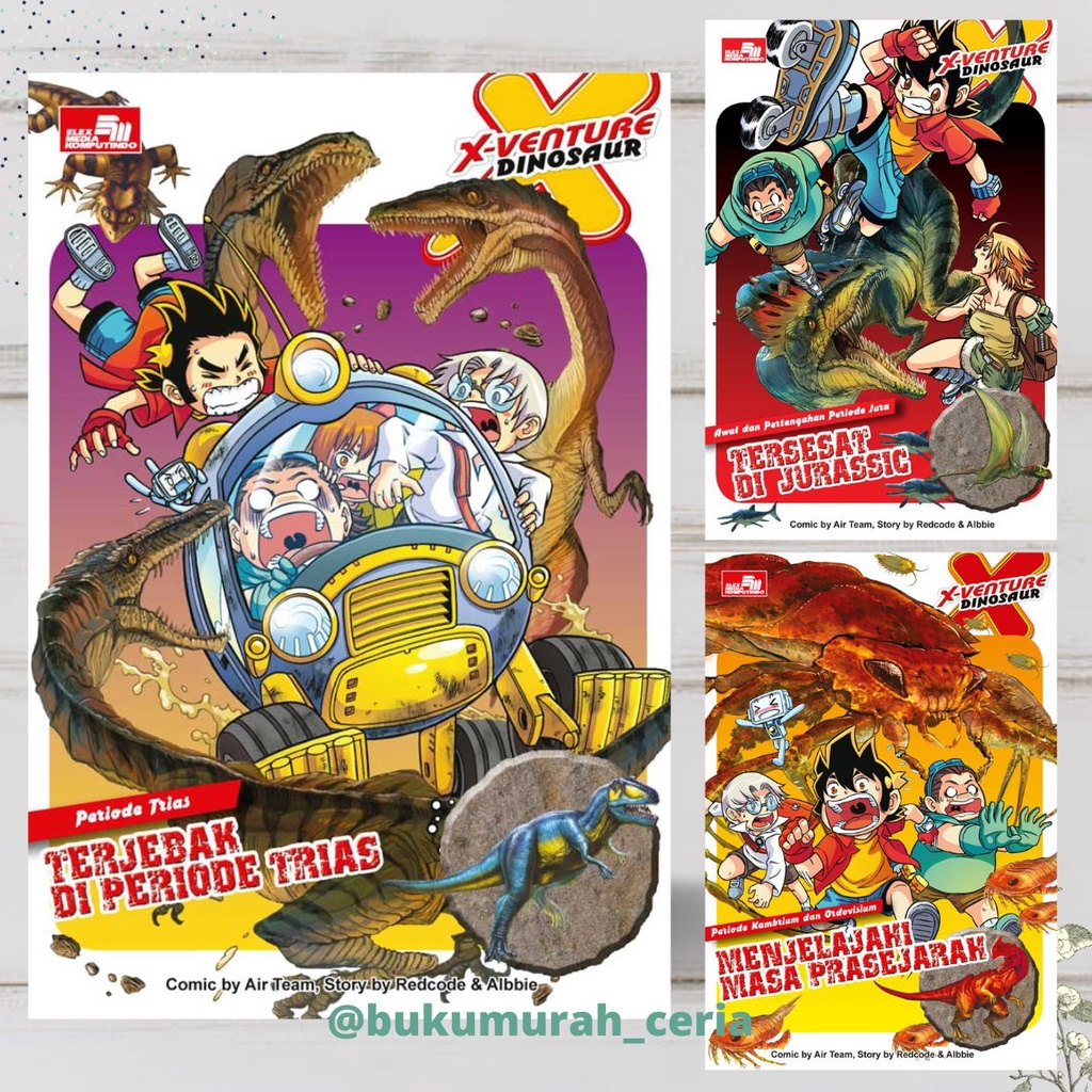 ORI & NEW Komik Edukasi Dinosaurus X-Venture Dinosaur - Terjebak di Periode Trias, Menjelajahi Masa 