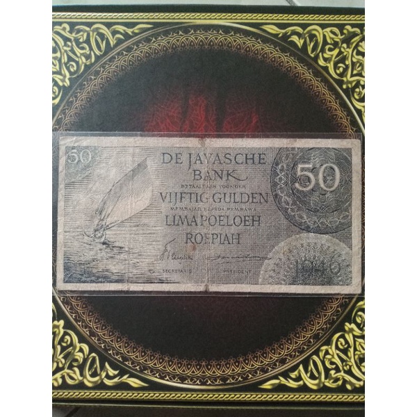 uang 50 gulden de javasche bank seri federal 1946 fine