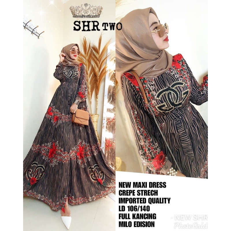 READY NEWWW ORI SHR MAXI DRESS MACAN SHR HIGH QUALITY