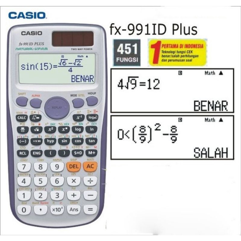 

CASIO SCIENTIFIC CALCULATOR FX 991ID PLUS NATURAL VPAM ORIGINAL RESMI