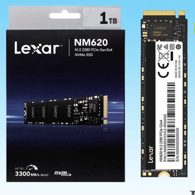 SSD Lexar NM620 - 1TB NVMe PCIe Gen3 M2.2280 - SSD 1TB NVMe