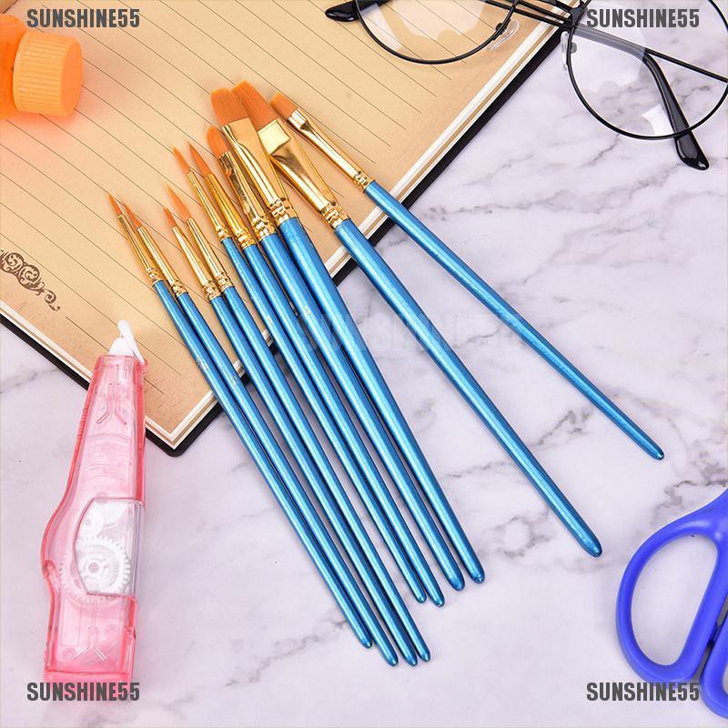 Sunshine55 Artist Paint Brush Set Nylon Hair Watercolor Acrylic Oil Painting Supplies Draw Shopee Indonesia