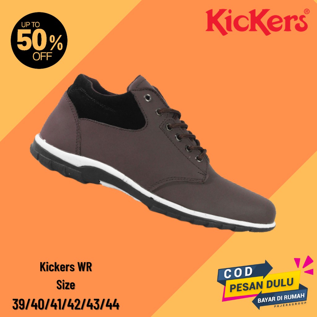 BIG SALE!! Sepatu Pria Kickers WR COKLAT Kasual Formal Pantofel Kerja Kantor Kondangan Resmi Bertali