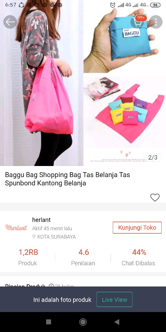Baggu Bag Shopping Bag Tas Belanja Tas Spunbond Kantong Belanja
