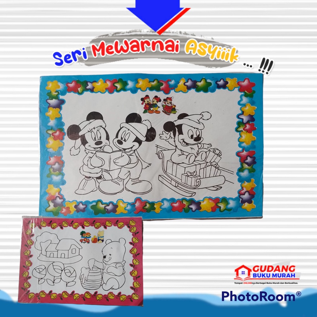 

Seri Mewarnai asik | 1 buku 2 gambar | buku mewarnai dengan cat | mewarnai asik | buku mewarnai murah