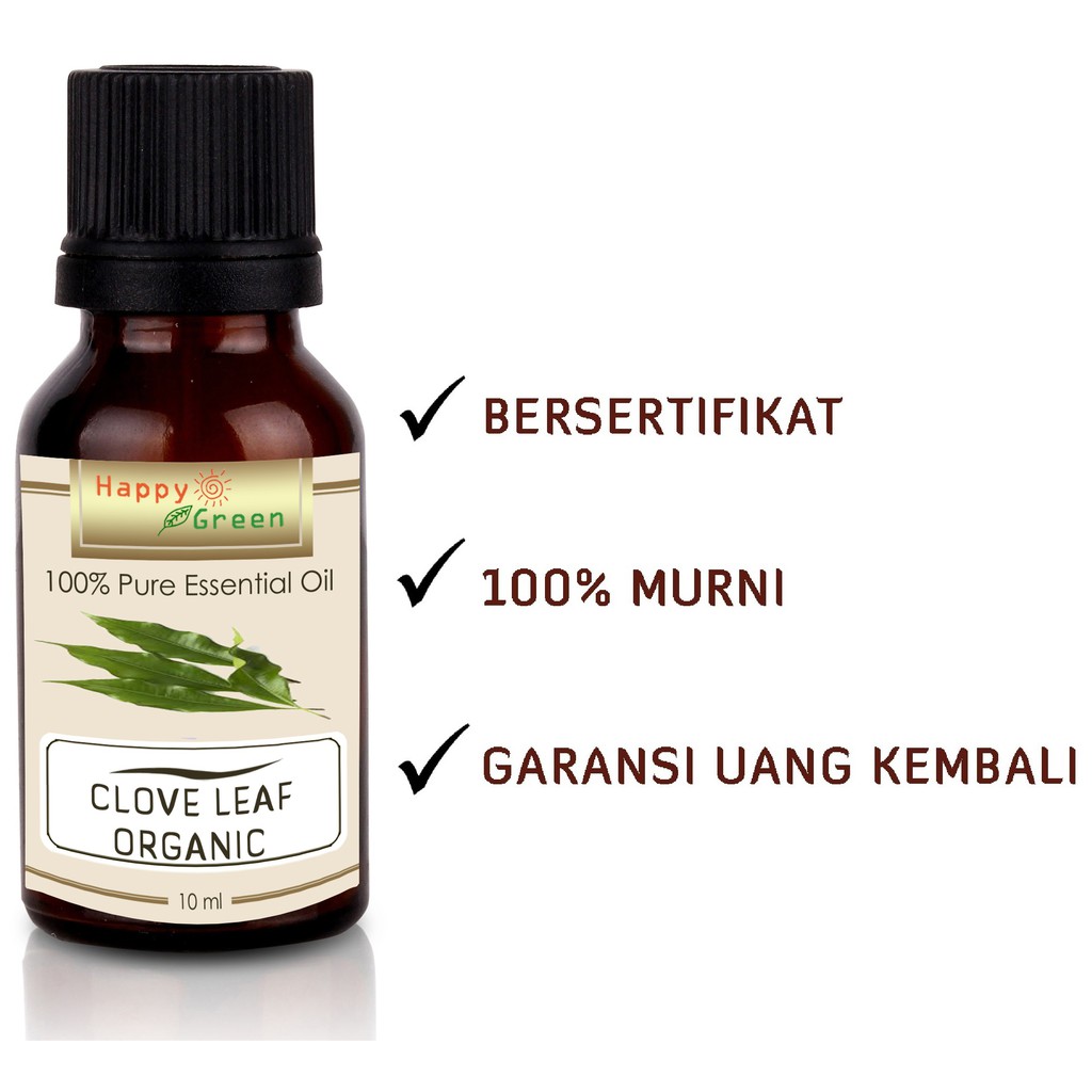 Happy Green ORGANIC Clove Leaf Essential Oil - Minyak Daun Cengkeh Organic