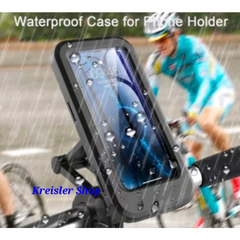 Holder HP sepeda waterproof / Waterproof case bicycle phone holder / holder stang sepeda anti air PH11