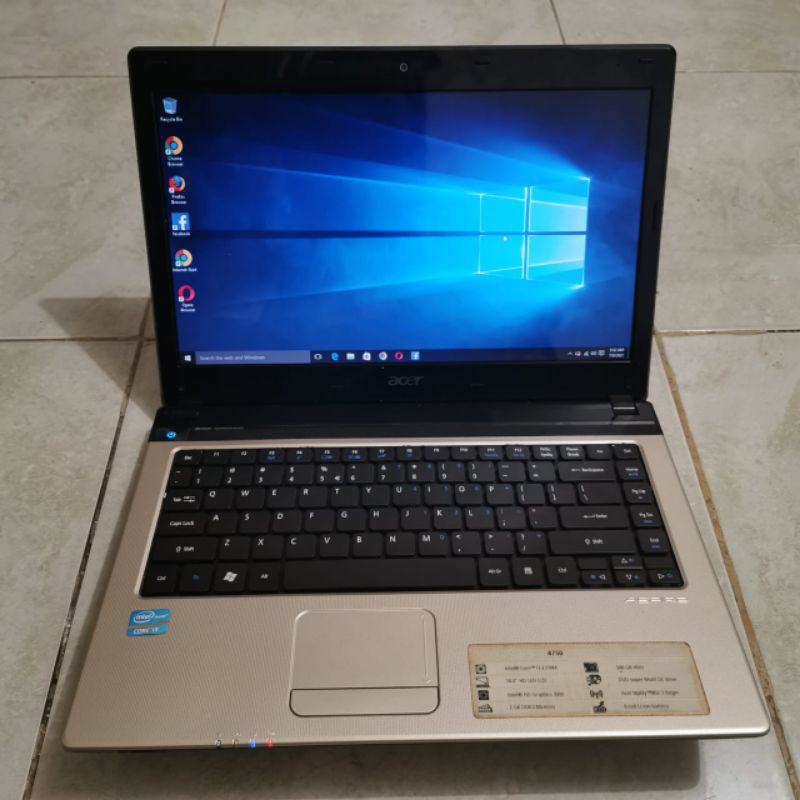 Laptop Acer Aspire 4750/4739/4751 intel Cor i3  Ram 4GB/HDD 320GB layar 14 inch windows 10 mulus