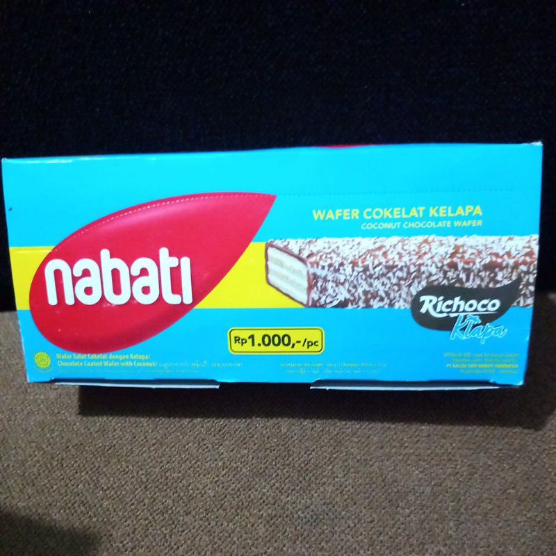 

Nabati wafer Cokelat kelapa 14gr 1 box isi 12pcs (168gr)