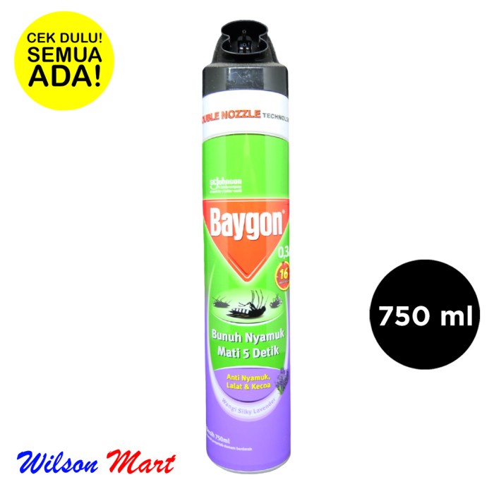 BAYGON ANTI NYAMUK SILKY LAVENDER 750 ML
