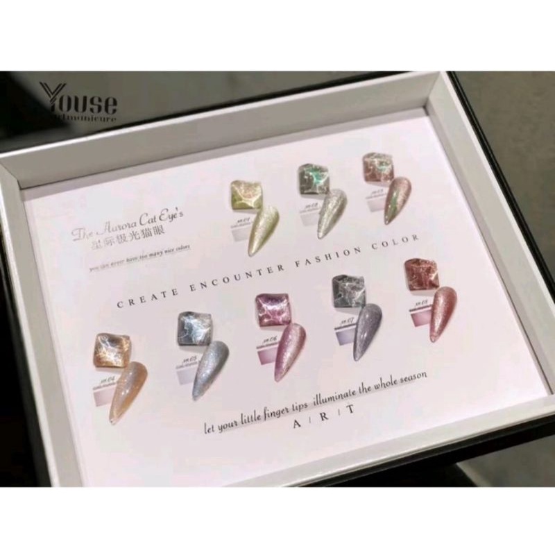 NISI THE AUTORA CAT EYE SET ISI 8 PCS FREE MAGNETIC CAT EYE NAIL GEL POLISH