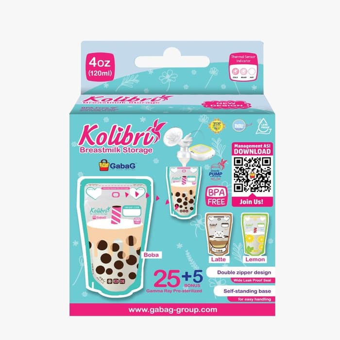 kolibri Kantong Asi Gabag 120 ml Boba isi 30 lembar