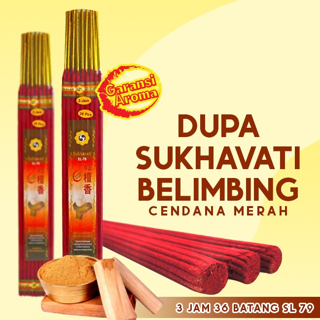 Dupa/Hio Wangi Harum Sukhavati cendana 3 Jam 36 Batang merah