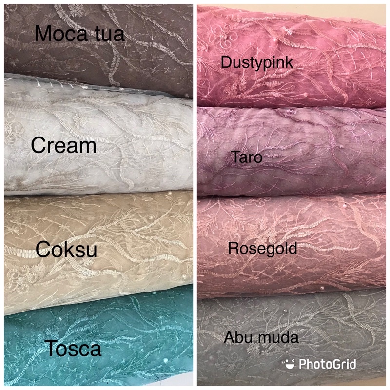 kain tulle akar mutiara NEW MOTIF