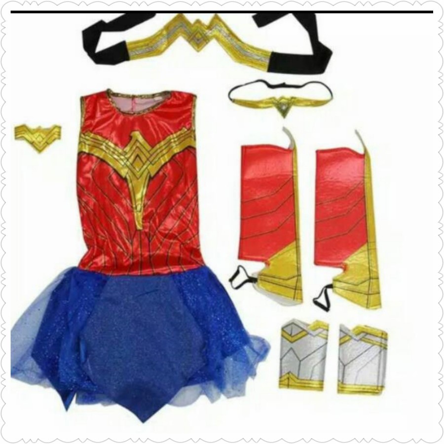 kostum wonder woman anak perempuan dress costplay costume karakter