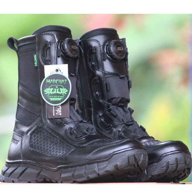 Sepatu Pdl Boa Marchaz 002 Tali Putar Kulit Sapi Asli, Pdl Pdh Tni Polri