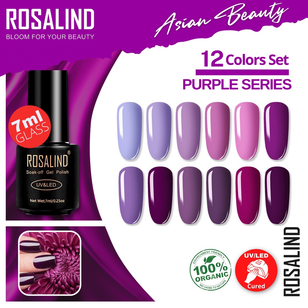 ~AB~ Rosalind PURPLE COLOR SERIES Gel Nail Polish UV LED / Kutek / Cat Kuku