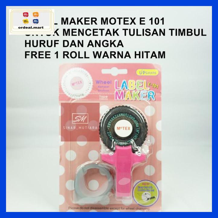 

6Rtiut7- Motex Dymo Embossing Label Maker - Putih 5Ea5W5-